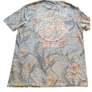 Buffalo David Bitton Men's Size XL T-Shirt Hawaiian Gray Floral